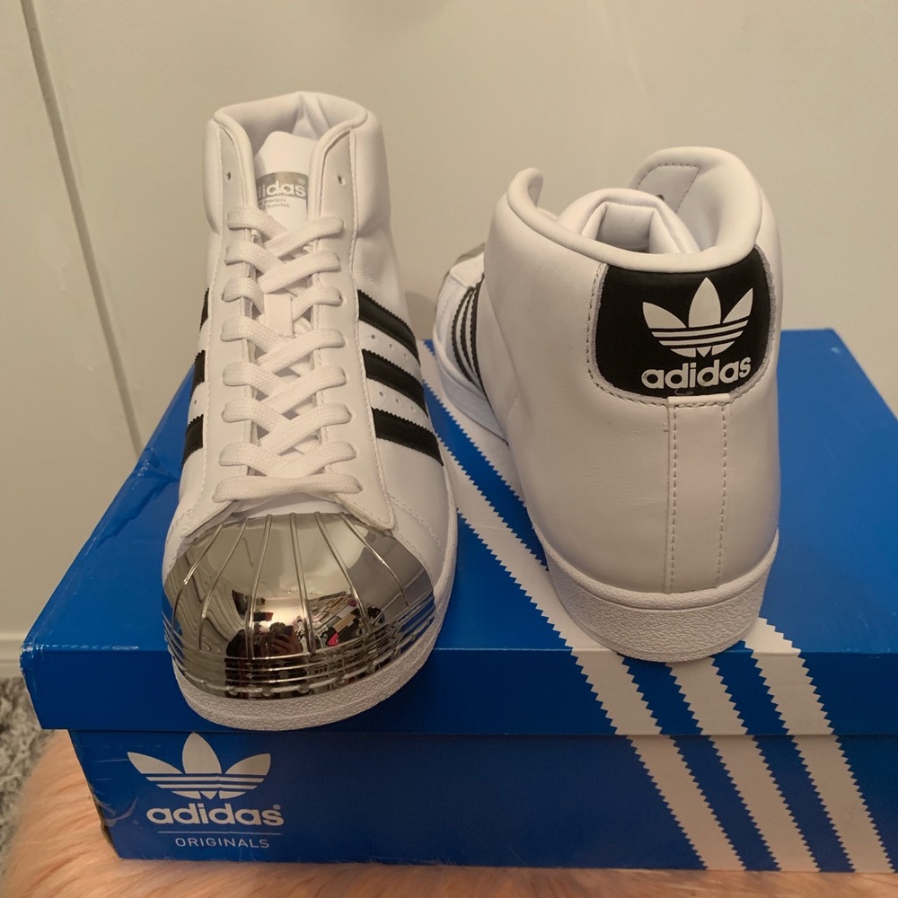 🆕 Adidas Promodel metal toe sneakers black 8.5 - Picture 3 of 6